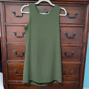 Green mini dress with zipper detail
